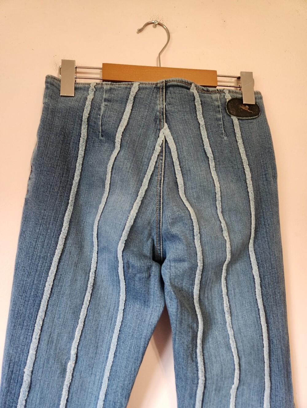 Vintage Y2K Parasuco Low Rise Lace Up Flared Exposed Seam Jeans Size 26 - Picture 5 of 15